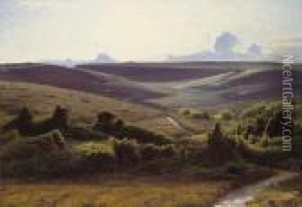 On The Moors At Dusk Oil Painting - Sigvard Hansen