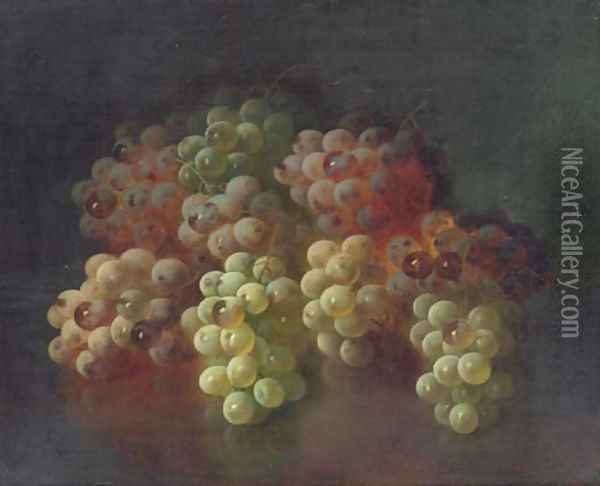 Still Life with Grapes 2 Oil Painting - Carducius Plantagenet Ream