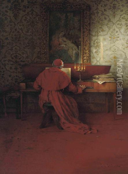 Divine Melodies Oil Painting - Richard Linderum