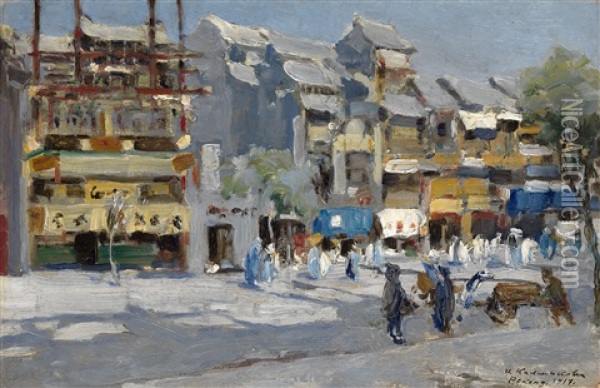 View Of Beijing Oil Painting - Ivan Leonardovich Kalmykov