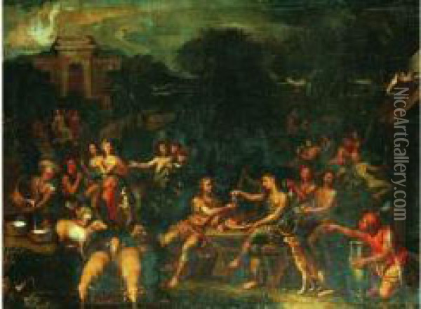 Le Festin De Jupiter Et Mercure Oil Painting - Johann Heiss