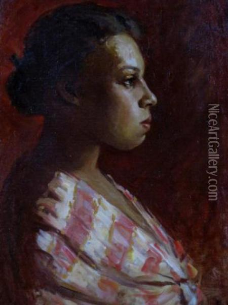 Portraitof African-american Woman Oil Painting - Maude Eggemeyer