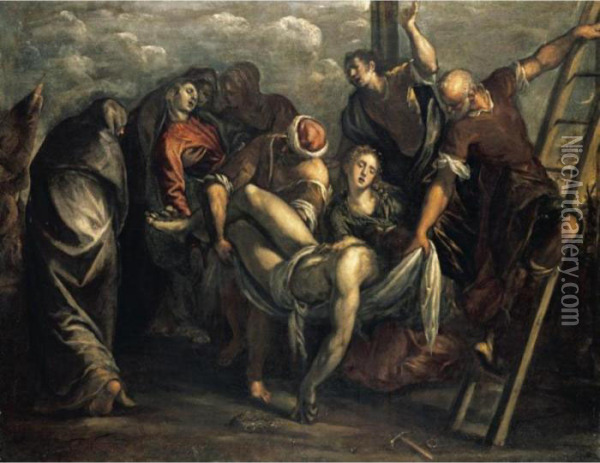 The Deposition Oil Painting - Jacopo Robusti, II Tintoretto