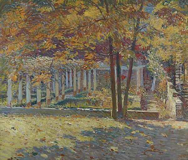 The Sunken Garden (Villa Francesca, Setauket, Long Island), 1928 Oil Painting - William de Leftwich Dodge