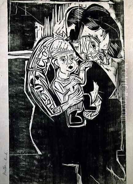 Mother and Child Oil Painting - Ernst Ludwig Kirchner