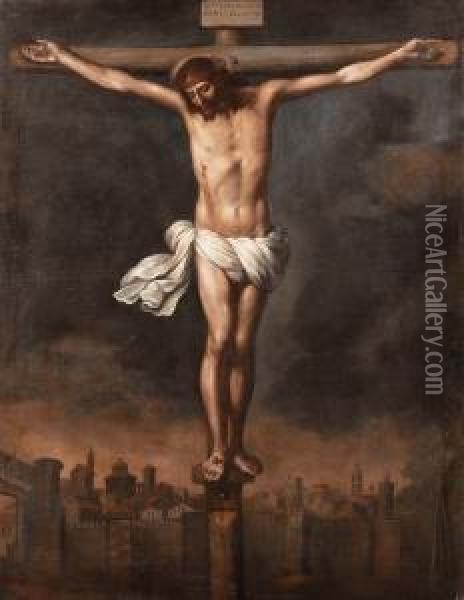Cristo Crocifisso Oil Painting - Bernardo German Llorente