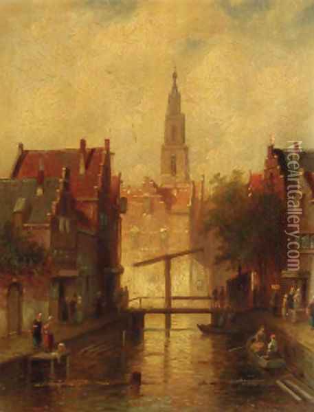 View in a city Oil Painting - Charles Henri Leickert