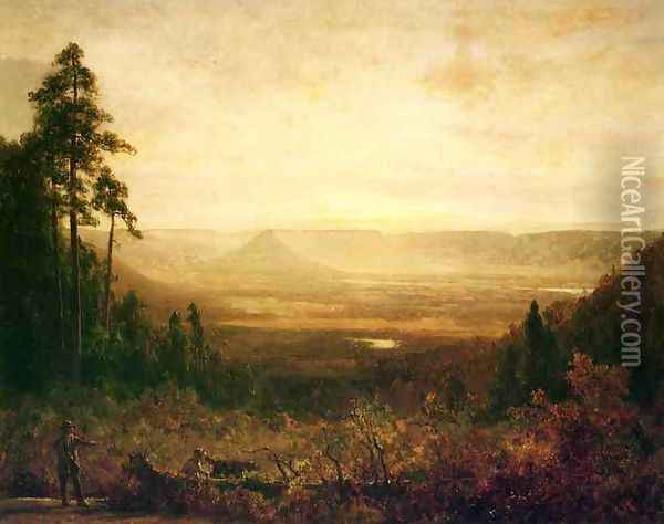Hunter at Sunrise Oil Painting - Thomas Hill