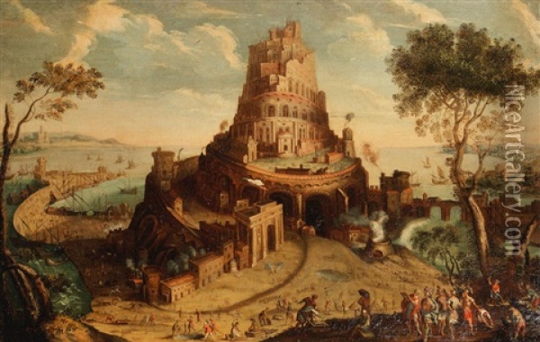 The Tower Of Babel Oil Painting - Frederick van Valckenborch