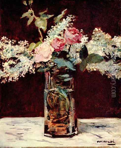 Roses et Lilas 1883 Oil Painting - Edouard Manet