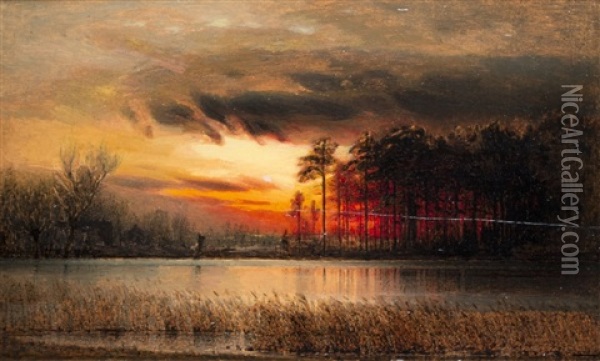 Evening Atmosphere Oil Painting - Carl Scherres