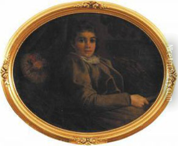 Portret Dziewczynki Oil Painting - Witold Pruszkowski
