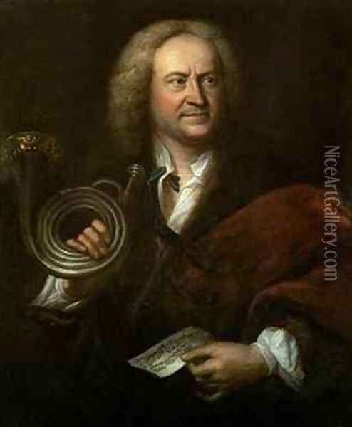 Gottfried Reiche 1667-1734 Senior Musician and Solo Trumpeter of Bachs Orchestra Oil Painting - Elias Gottleib Haussmann