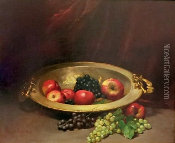 Nature Morte Aux Pommes Et Raisins Oil Painting - Paul-Charles Chocarne-Moreau