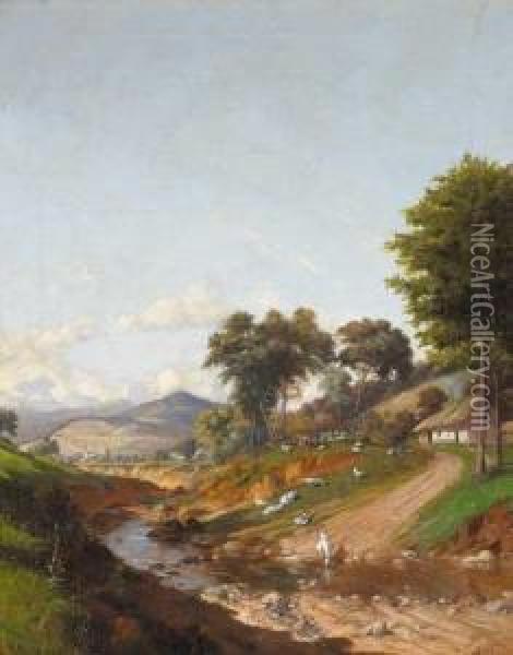 Alpine Landscapes Oil Painting - Hermann Reisz