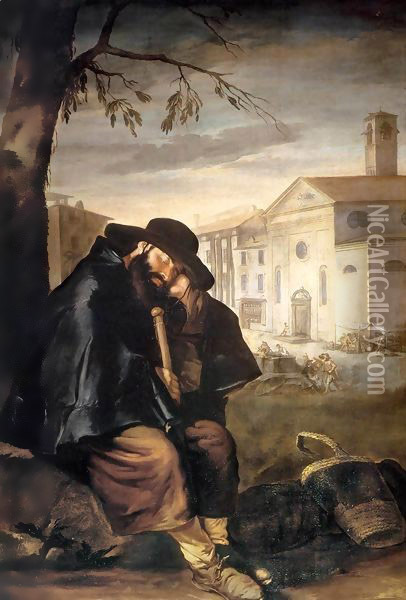 Sleeping Pilgrim Oil Painting - Giacomo Ceruti (Il Pitocchetto)