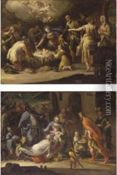 The Adoration Of The Shepherds Oil Painting - Johann Georg Bohm