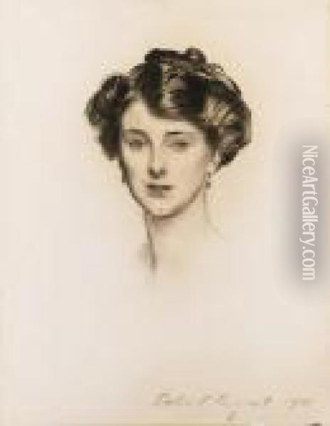 Portrait Of Mary Hope Mellor, Viscountess Simonds Oil Painting - John Singer Sargent