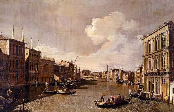 View Of The Grand Canal From The Palazzo Vendramin Calergi To San Geremia Oil Painting - Apollonio Domenichini