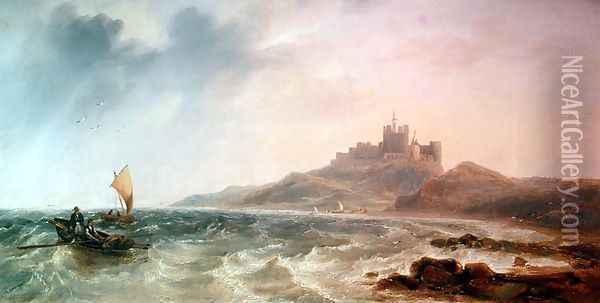 Bamburgh Castle Oil Painting - James Wilson Carmichael