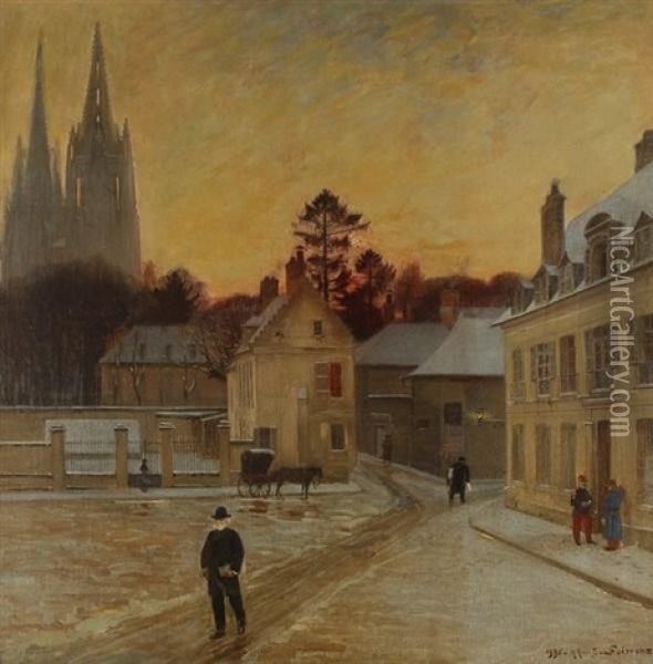 Hiver A Soissons Oil Painting - Charles Hippolyte Andre