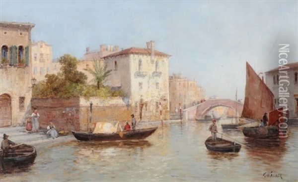 Kanal In Venedig Oil Painting - Karl Theodor Wagner