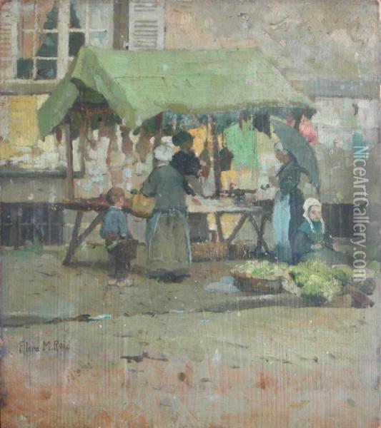 The Meat Market Quimperle Oil Painting - Flora MacDonald Reid