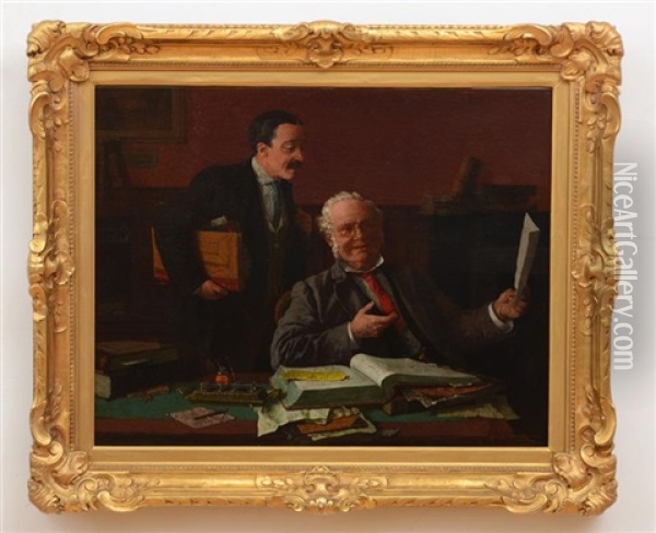 The Accountants Oil Painting - Louis Charles Moeller