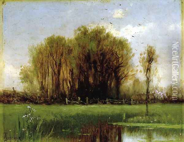 Landscape with Water Oil Painting - Alfred Thompson Bricher