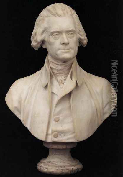 Bust of Thomas Jefferson Oil Painting - Jean-Antoine Houdon