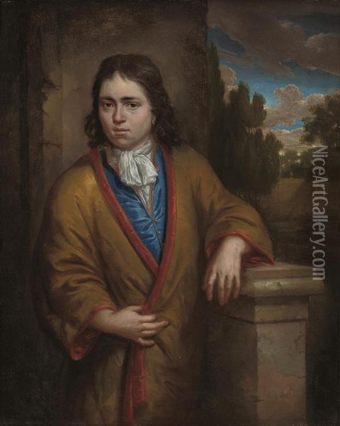 Portrait Of A Young Man Oil Painting - Arnold Houbraken