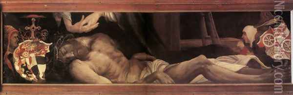 Lamentation of Christ c. 1523 Oil Painting - Matthias Grunewald (Mathis Gothardt)