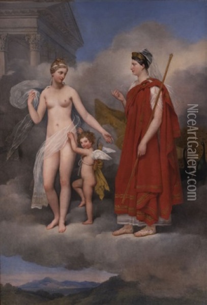 Juno Und Venus Oil Painting - Louis Vincent Leon Palliere