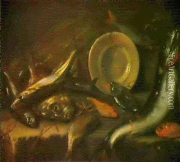 Natura Morta Di Pesci Oil Painting - Giuseppe Recco