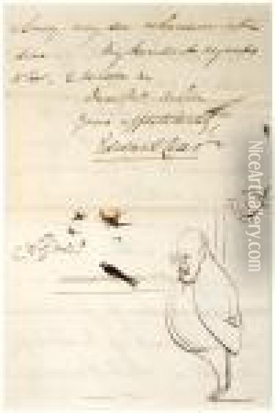 A 4-page Autograph Letter, Signed Oil Painting - Edward Lear