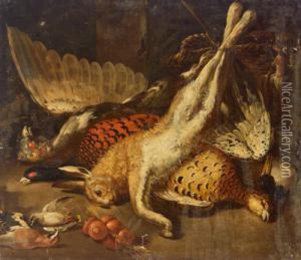 Natura Morta Con Cacciagione Oil Painting - Johann Georg Hamilton