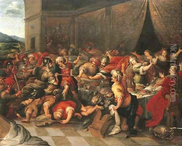 The Feast of Perseus and Andromeda Oil Painting - Frans II Francken