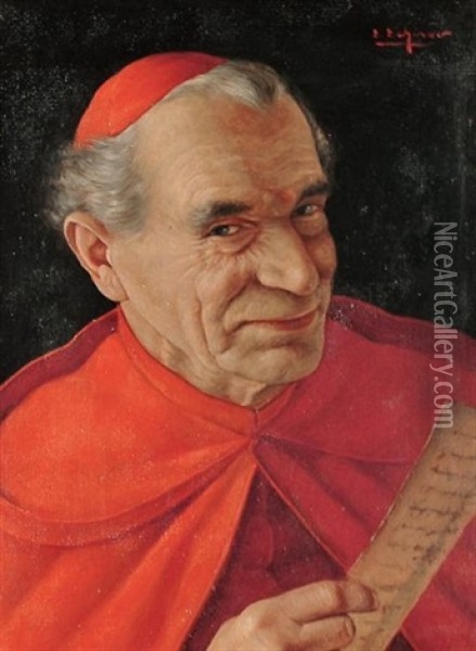 A Smiling Cardinal Oil Painting - Erwin Eichinger