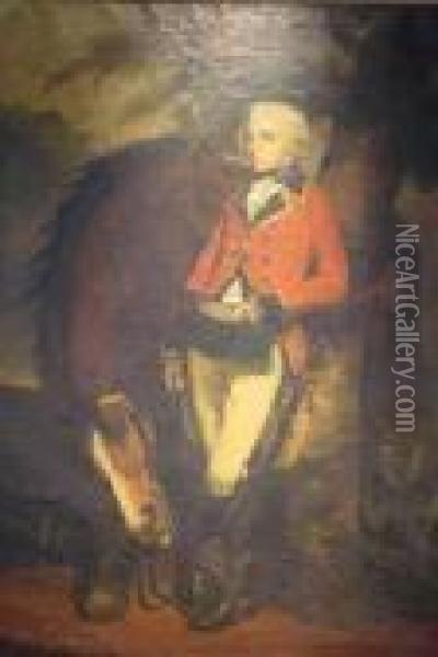 Officer With Horse, Purportedly Colonel George Co...aker Oil Painting - Sir Joshua Reynolds