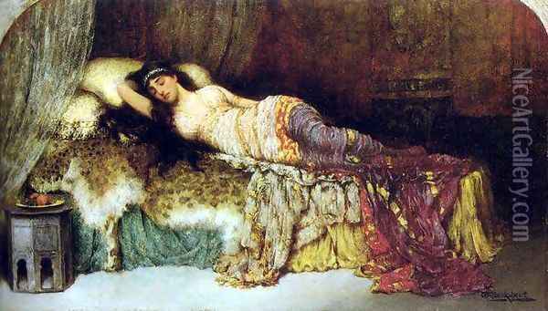 Sleeping Beauty Oil Painting - William A. Breakspeare