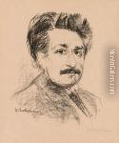 Portratbuste Des Albert Einstein Oil Painting - Max Liebermann