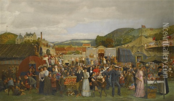 A Scottish Fair Oil Painting - Andrew Denoon Young