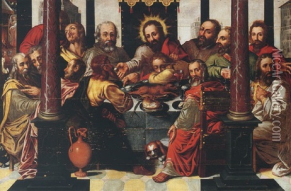 The Last Supper Oil Painting - Karel van Mander the Elder