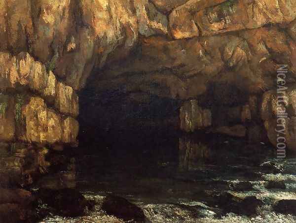 The Source of the Loue Oil Painting - Gustave Courbet