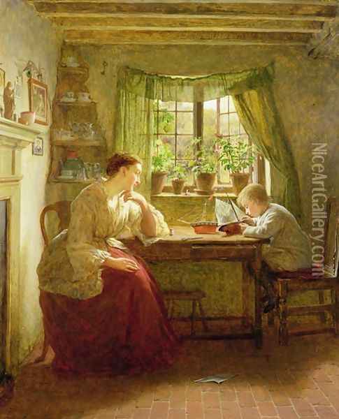 Musing on the Future, 1874 Oil Painting - George Smith