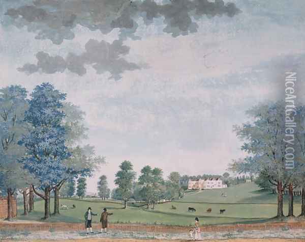 The Great House and Park at Chawton, c.1780 Oil Painting - Adam Callander