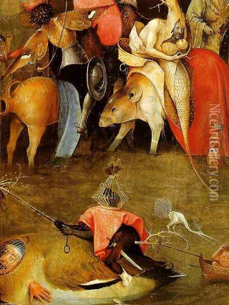 Temptation of St. Anthony, detail of the central panel Oil Painting - Hieronymous Bosch