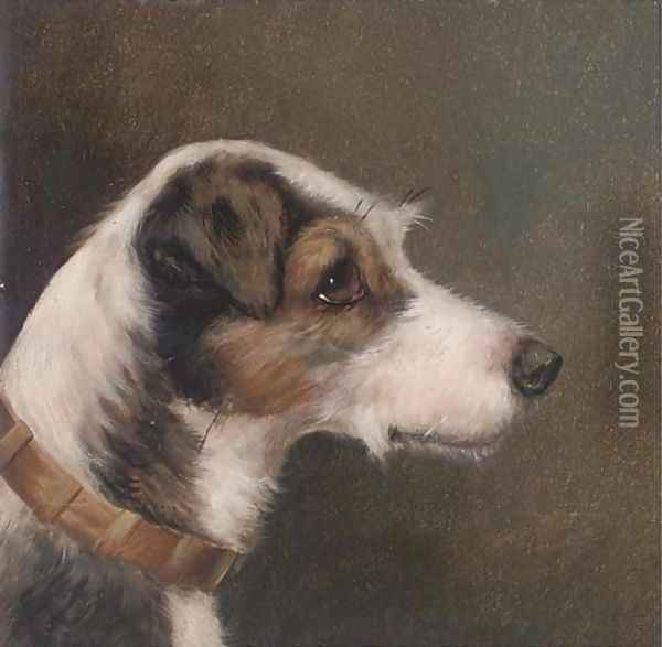 Portrait of a terrier Oil Painting - Alfred Wheeler