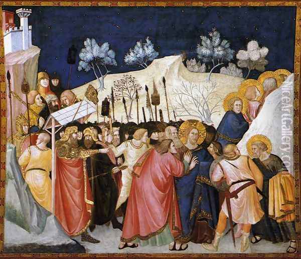 The Capture of Christ c. 1320 Oil Painting - Pietro Lorenzetti