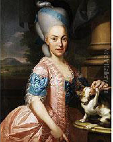 Portraitbildnis Eines Nurnberger Edelfrauleins Oil Painting - Johann Eberhard Ihle